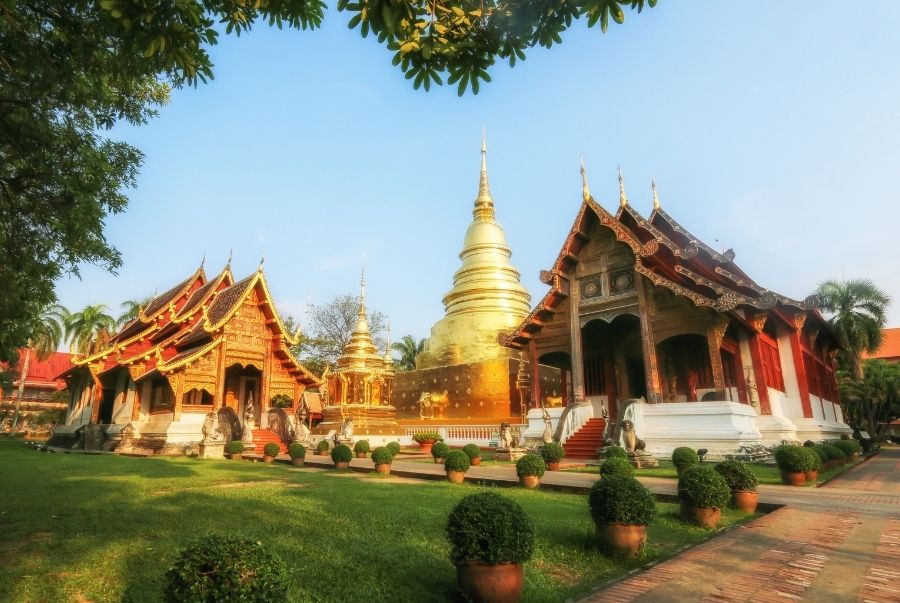 Wat Phra Singh ở Chiang Mai là trung tâm của lễ hội Songkran hàng năm