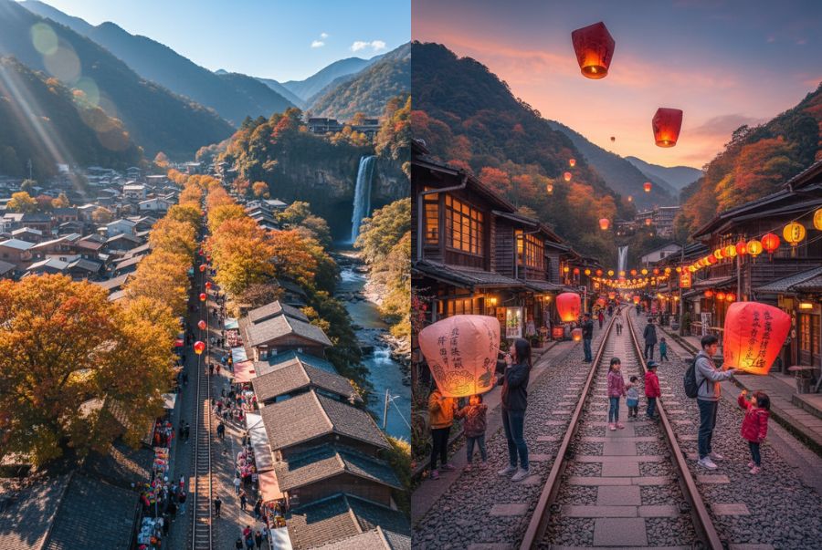 Shifen là một trong những ngôi làng cổ được yêu thích nhất tại Đài Loan mùa thu