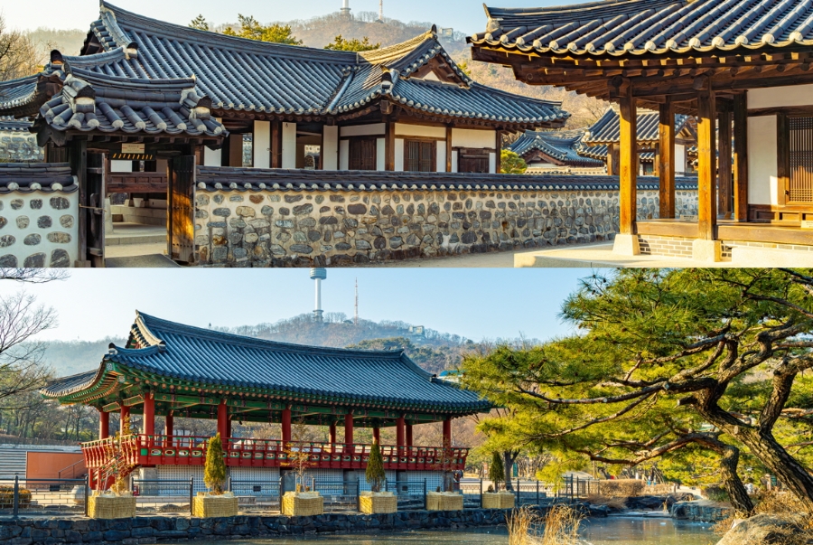Làng Namsangol Hanok nép mình dưới chân núi Namsan