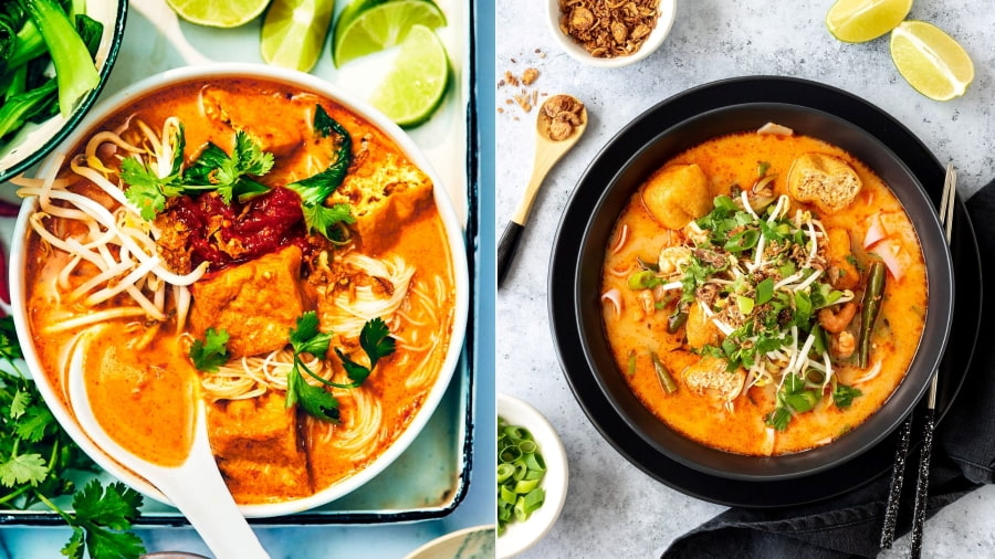 Laksa là một món mì nước cốt dừa cay nồng, đậm đà, được xem là một biểu tượng của ẩm thực Peranakan