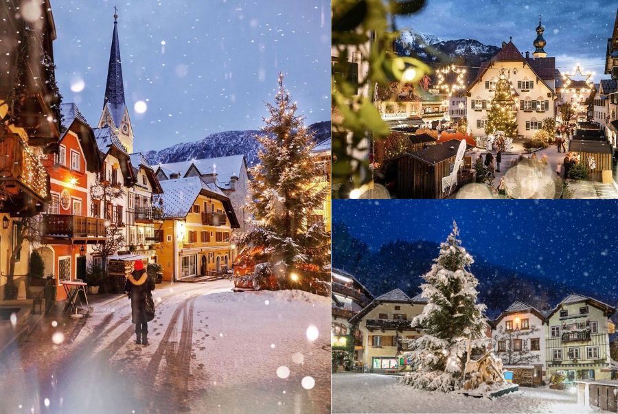 Hallstatt mùa giáng sinh biến thành một thế giới cổ tích sống động