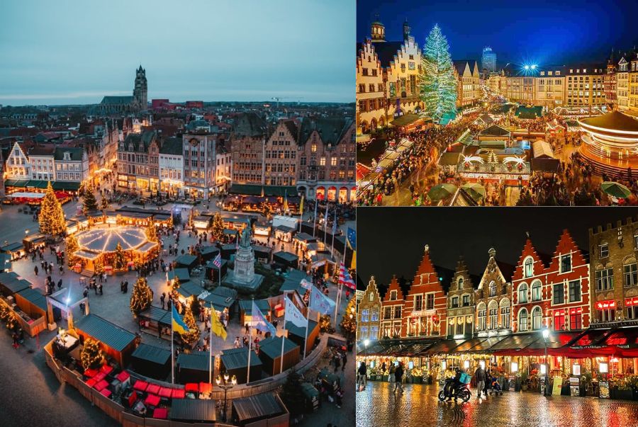 Bruges như bừng tỉnh trong ánh sáng và hơi thở Giáng Sinh
