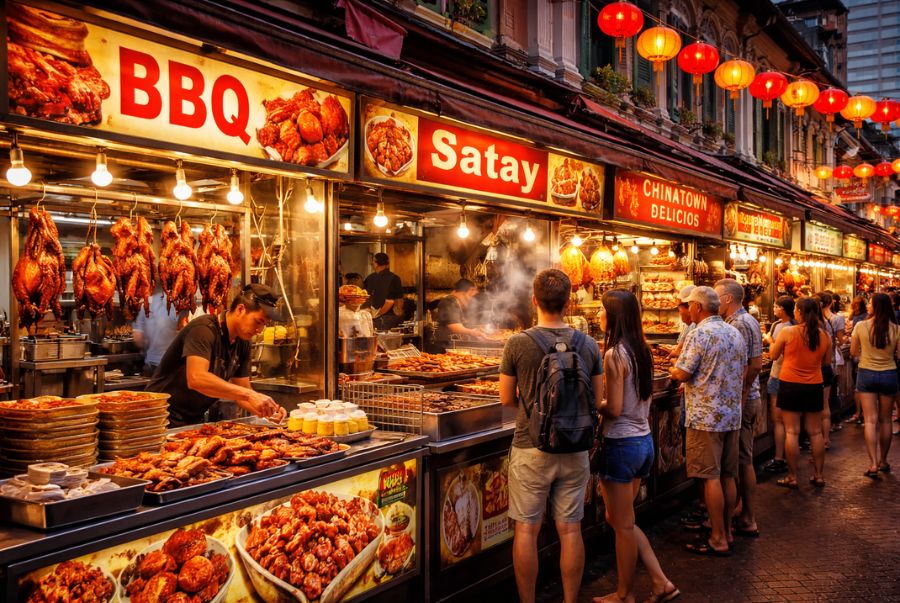 Những khu vực thưởng thức ẩm thực nổi bật tại Chinatown Singapore