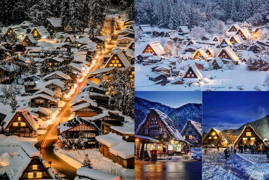 Shirakawa go là ngôi làng cổ giữa núi rừng Gifu nổi tiếng với những ngôi nhà mái tranh Gassho Zukuri