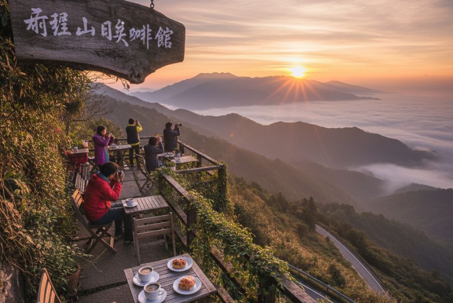 Các quán cafe bên đỉnh núi Alishan sở hữu chiếc view triệu đô với hình ảnh biển mây bồng bềnh