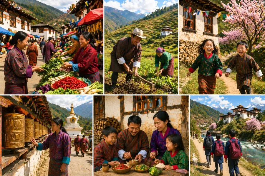 Những hoạt động bình yên thường ngày của người dân Bhutan