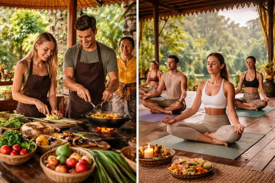 Các hoạt động nấu ăn, yoga vô cùng lành mạnh tại Bali