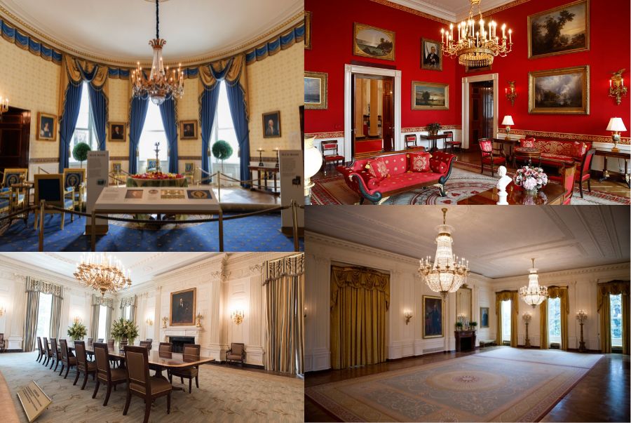 Một số các địa điểm cho phép khách du lịch Mỹ tham quan tại Nhà Trắng