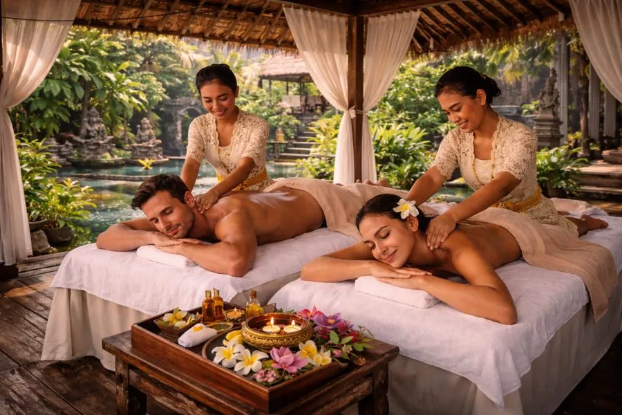 Du khách trải nghiệm Spa và massage truyền thống của Bali