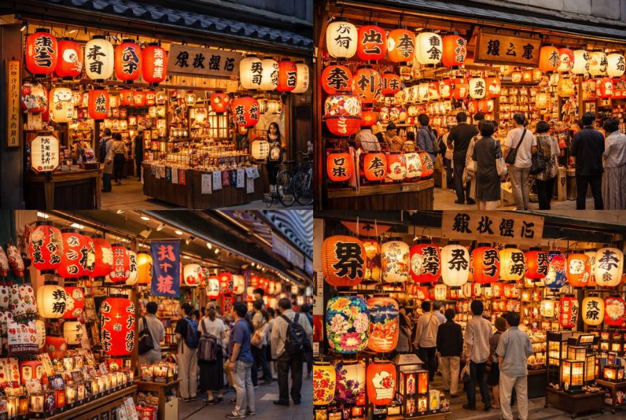 Những con phố bán đèn lồng nhộn nhịp, rực rỡ sắc màu tại Nhật Bản