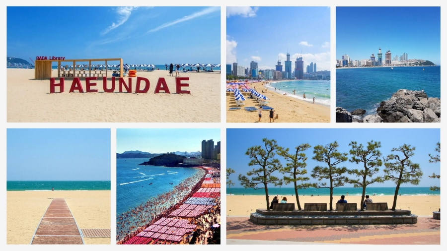 Bãi biển Haeundae ở Busan là một trong những địa điểm du lịch Hàn Quốc cho gia đình nổi tiếng nhất vào mùa hè