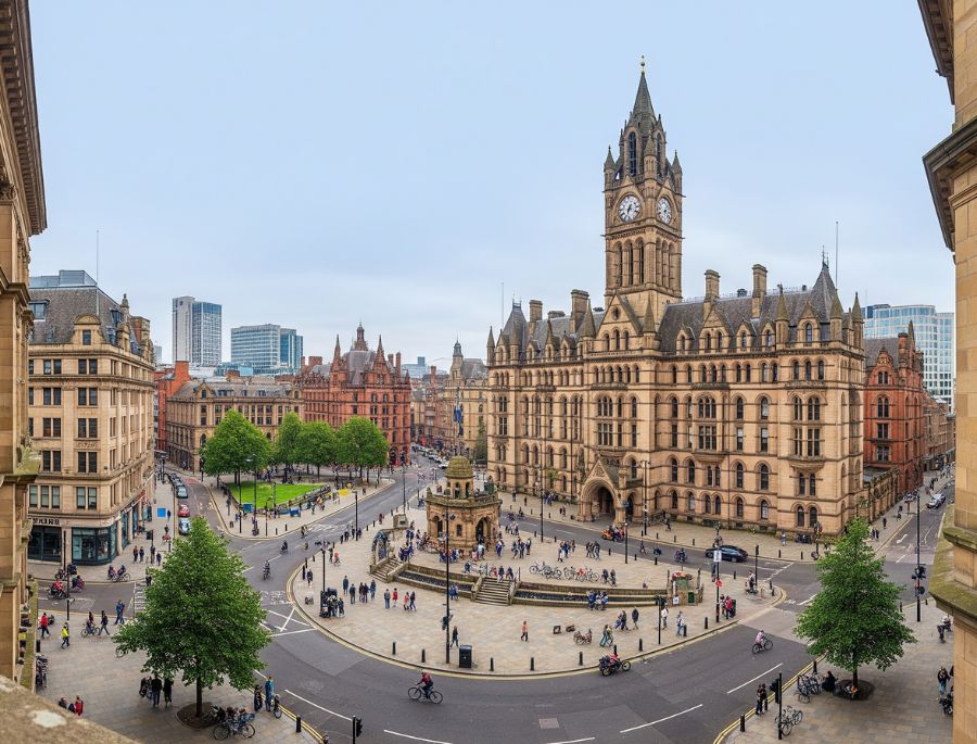 Quảng trường Albert có diện tích rộng lớn và là biểu tượng hàng đầu của Manchester