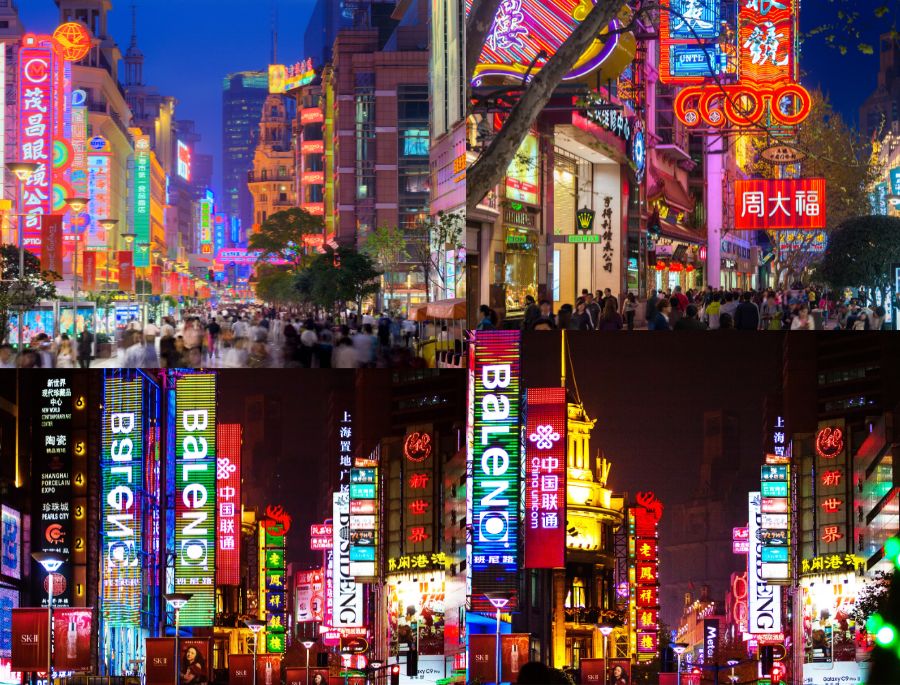 Khung cảnh rực rỡ về đêm tại Đại Lộ Nam Kinh