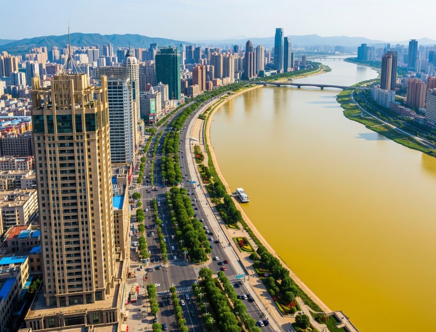 Đại lộ Hoàng Hà nằm dọc theo dòng chảy uốn lượn của sông "Mẹ" Trung Quốc