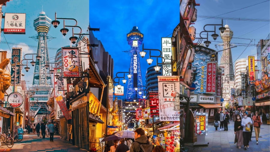 Shinsekai là khu phố mang đậm nét hoài cổ của Osaka, đưa du khách trở về không gian của thập niên 1950