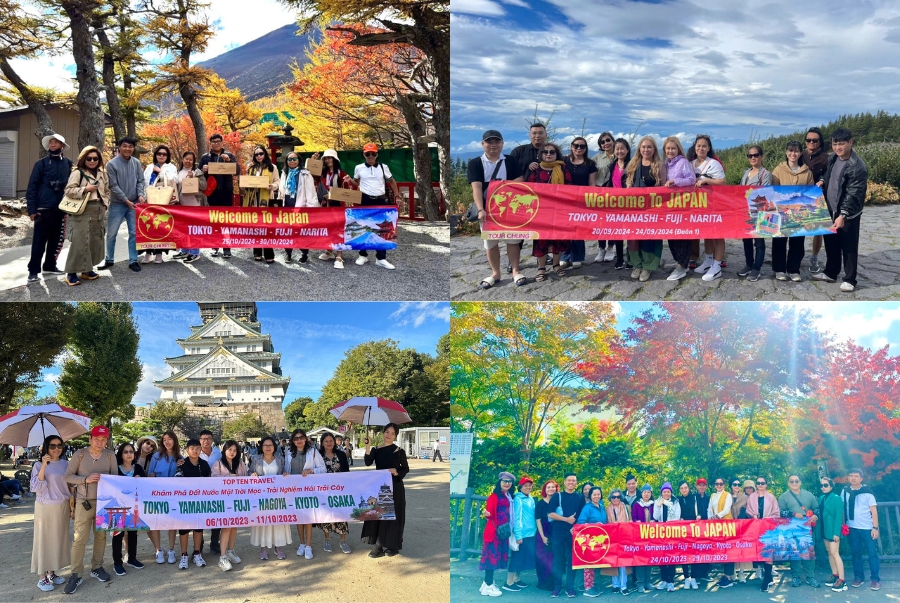 Du khách nhà Top Ten Travel trải nghiệm hành trình Nhật Bản mùa thu qua nhiều điểm đến khác nhau
