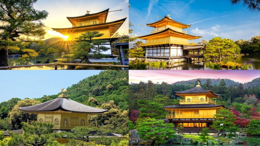 Chùa Kinkaku-ji được biết đến như một biểu tượng vàng rực rỡ và lộng lẫy