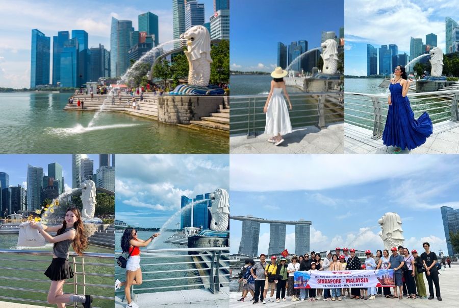 Công viên Merlion là biểu tượng nổi tiếng bật nhất của Singapore