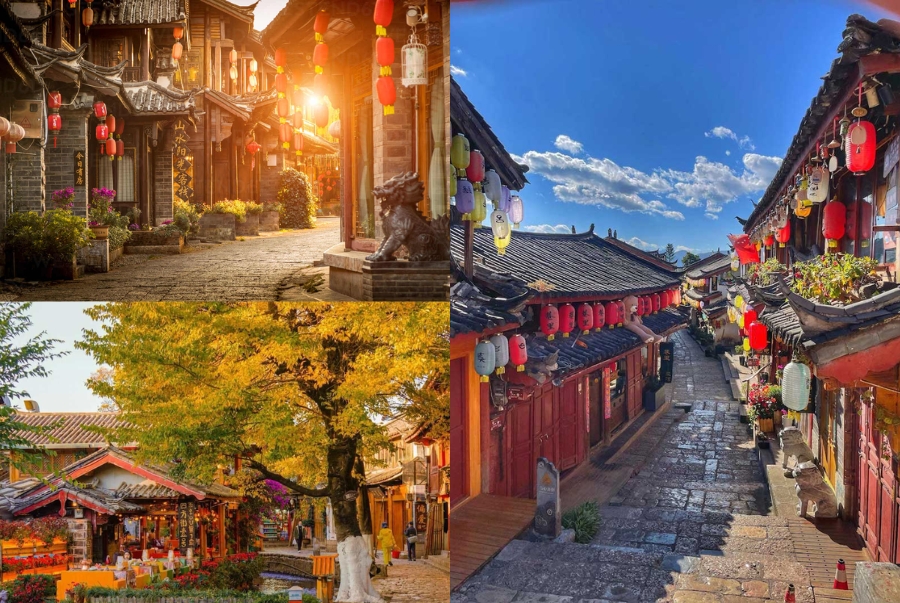 Thành cổ Lệ Giang quyến rũ với phố cổ lát đá và những chiếc đèn lồng đỏ rực