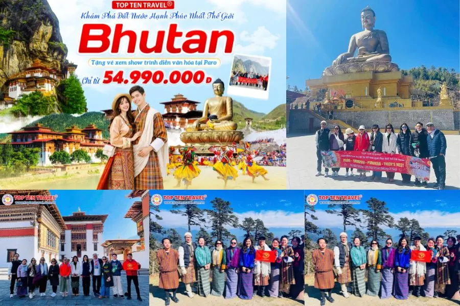 Top Ten Travel chuyên cung cấp các hành trình tour Bhutan giá tốt