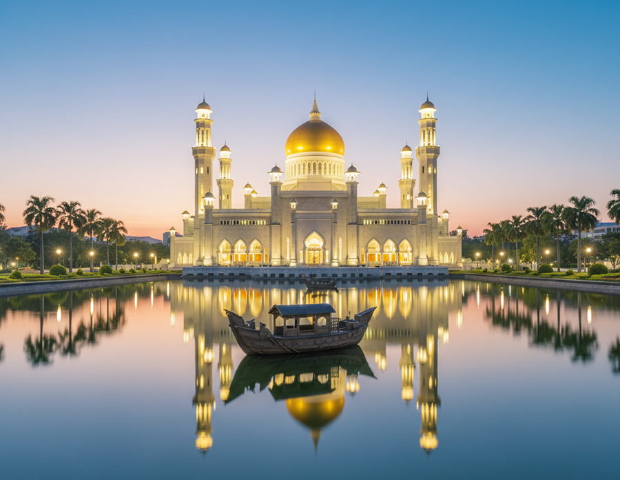 Thánh đường Sultan Omar Ali Saifuddien là kiệt tác kiến trúc Hồi giáo