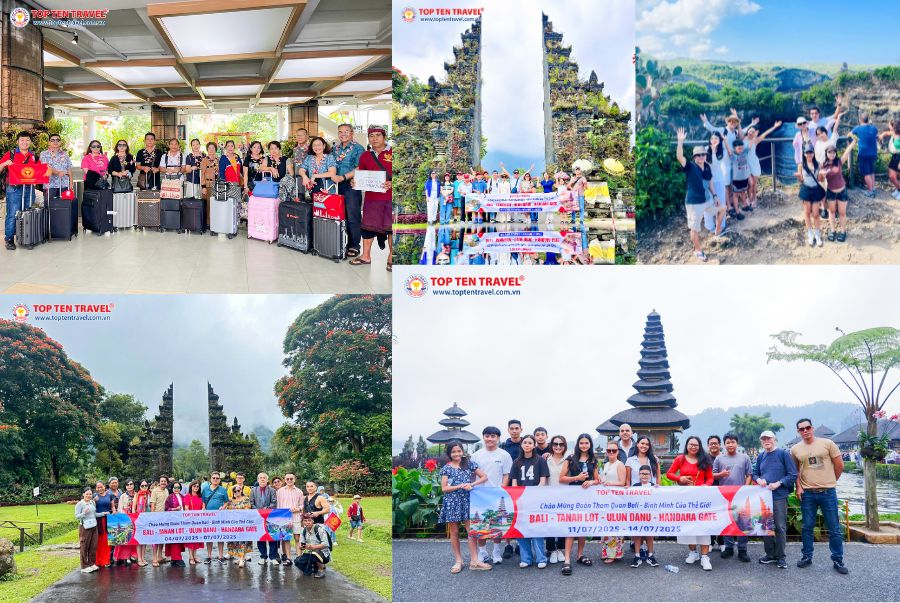 Đoàn khách khám phá các địa điểm du lịch nổi tiếng trong hành trình tour du lịch Bali 