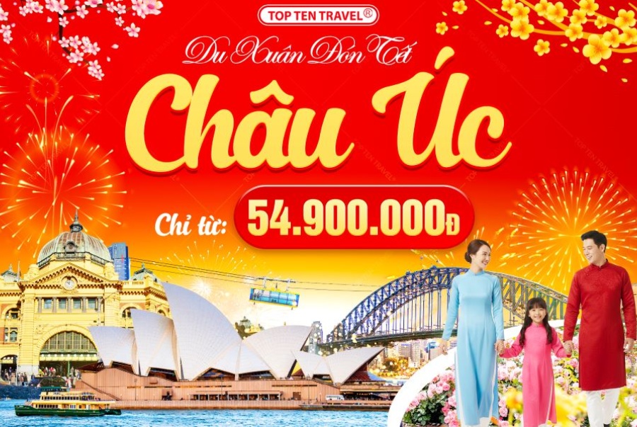 Tour du lịch Úc Tết 2026 của Top Ten Travel được mở bán trọn gói với mức giá chỉ từ 54tr900