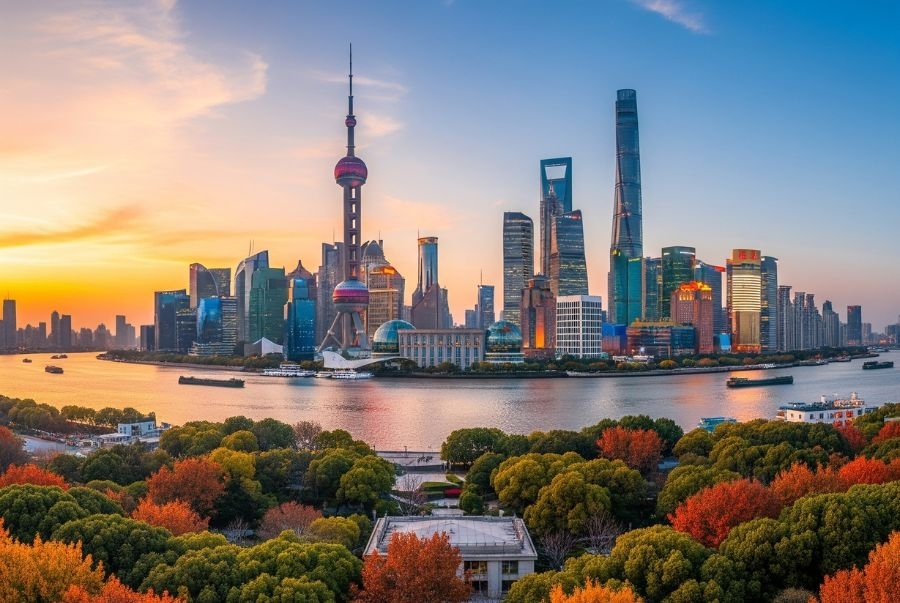 Bến Thượng Hải là nơi giao thoa giữa kiến trúc phương Tây cổ kính và tòa tháp hiện đại