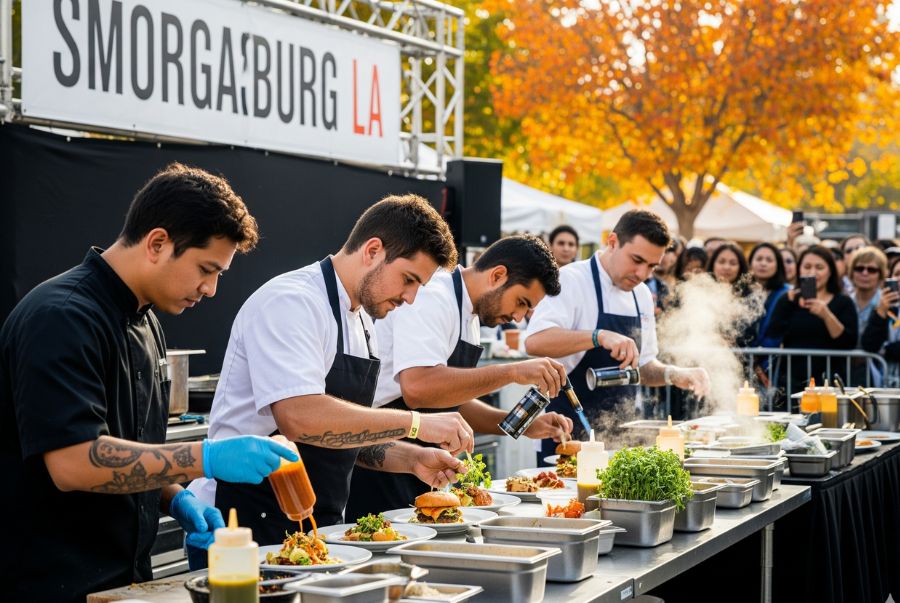 Những người đầu bếp cùng nhau thi tài trong khuôn khổ hoạt động tại Smorgasburg LA