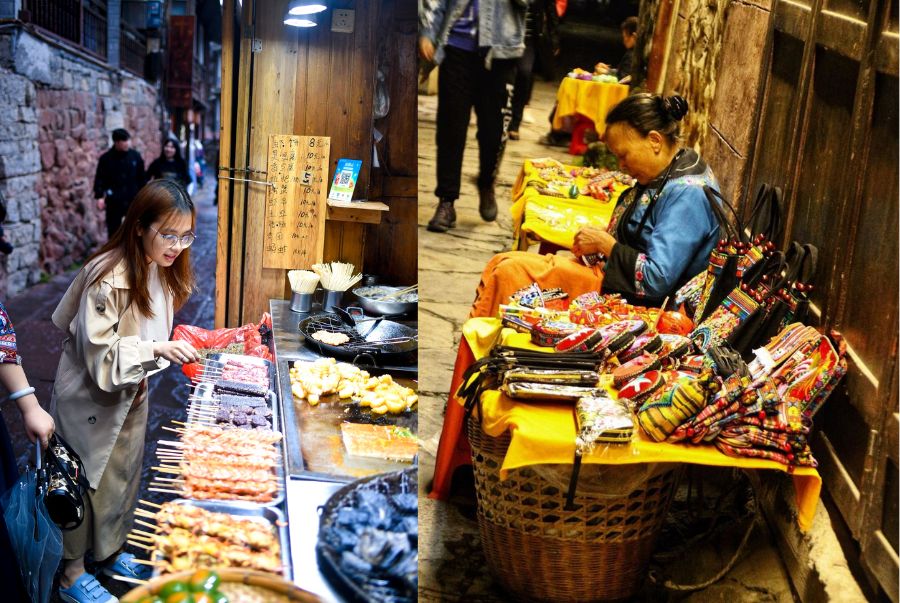 Một số các trải nghiệm mua sắm thú vị tại khu vực chợ đêm của Phượng Hoàng Cổ Trấn