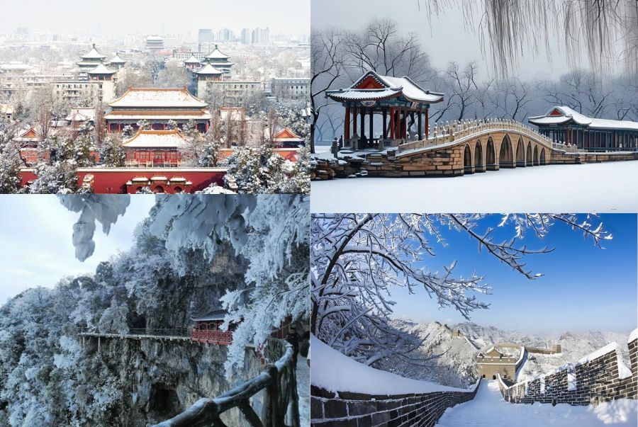 Mùa đông ở Trung Quốc có sự phân hóa khác nhau giữa các vùng miền bởi diện tích rộng lớn