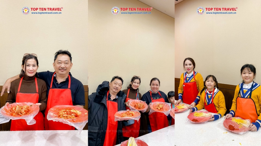 Chuyến du lịch Hàn Quốc trải nghiệm lớp học làm kim chi tại Top Ten Travel