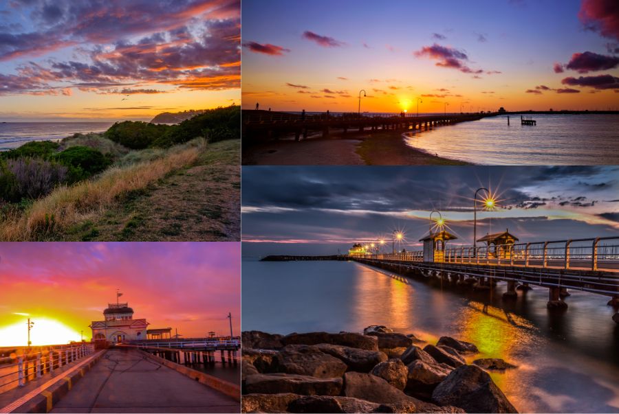 Khung cảnh hoàn hôn lãng mạn trên bờ biển St. Kilda 