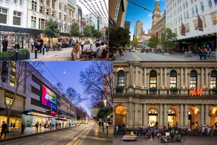 Khu vực Bourke Street Mall chính là “sân khấu” lớn nhất tại Melbourne 