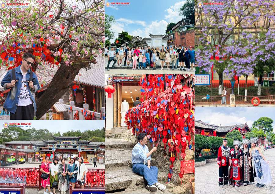 Đoàn Khách Top Ten Travel checkin trong khung cảnh mùa xuân rực rỡ tại Lệ Giang