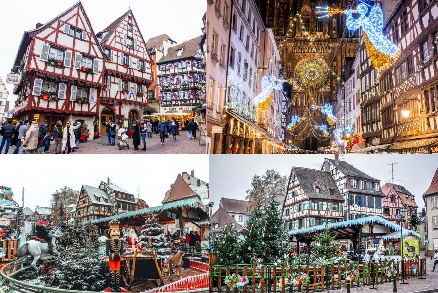 Colmar mùa giáng sinh trở nên ấn tượng với những ngôi nhà gỗ có khung rực rỡ sắc màu