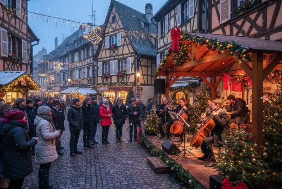 Đến với Colmar mùa Giáng sinh du khách sẽ bị cuốn vào thê giới âm nhạc mộng mơ