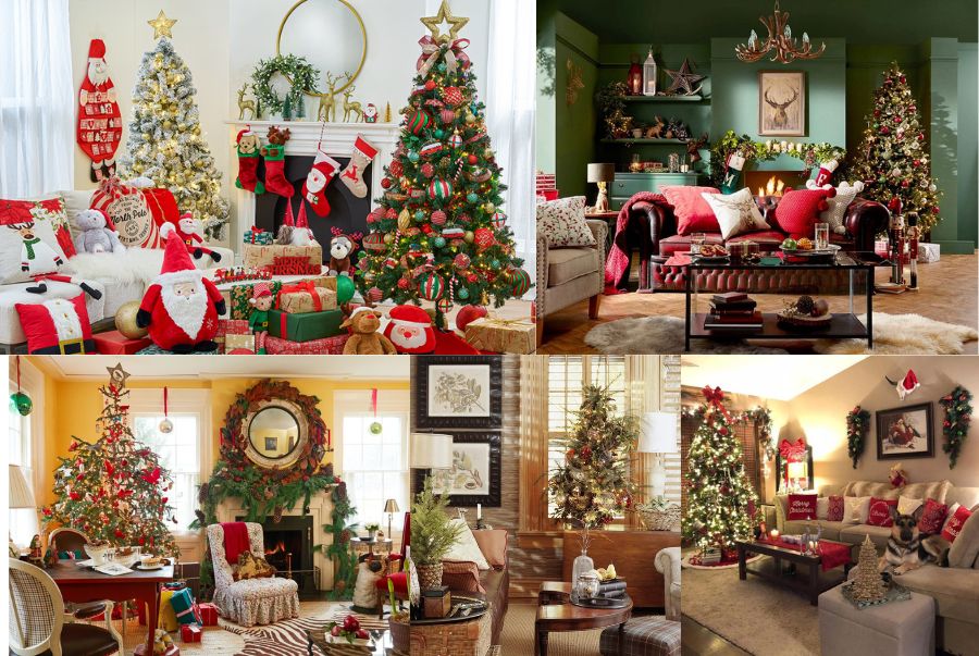 Người Châu Âu thường sử sụng các gam màu trung tính để làm nổi bật không gian giáng sinh