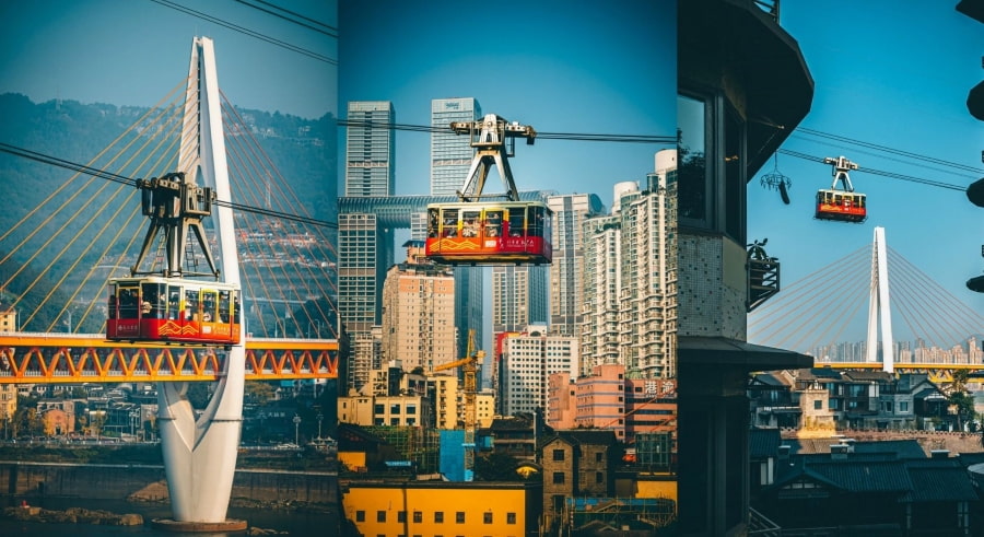 Cáp treo qua sông Trường Giang – Ngắm toàn cảnh thành phố từ trên cao