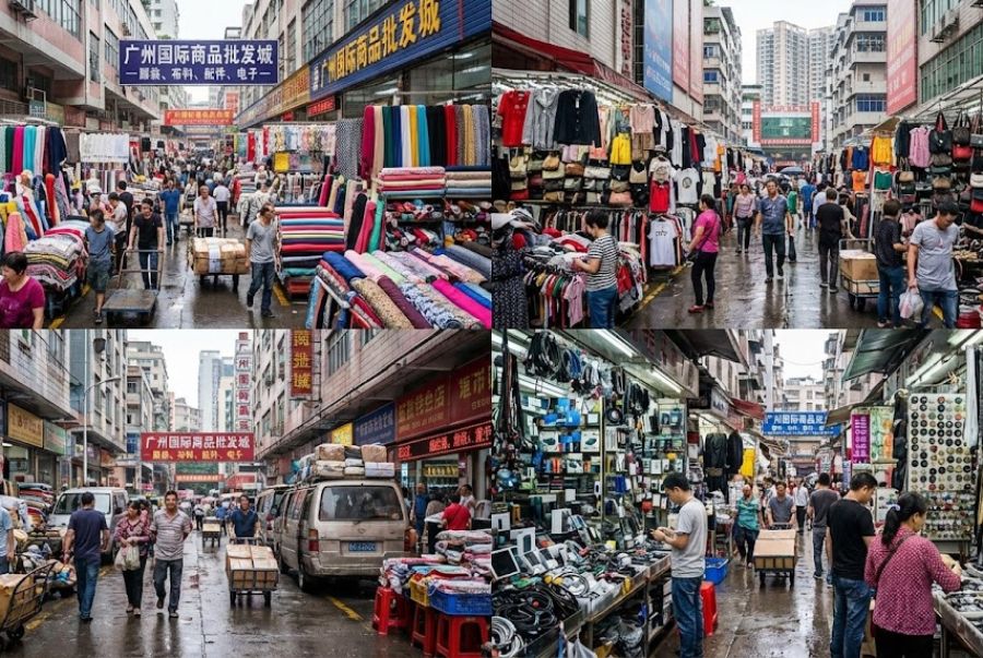 Chợ buôn tại Quảng Châu sở hữu nhiều mặt hàng đa dạng