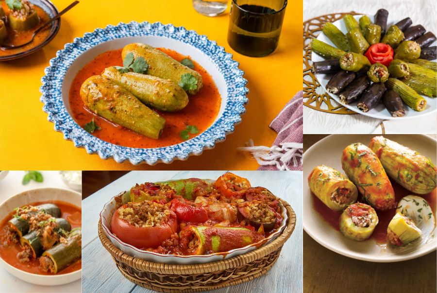 Mahshi là tên gọi chung cho các món rau củ nhồi gạo như cà tím, bí ngòi, lá nho...