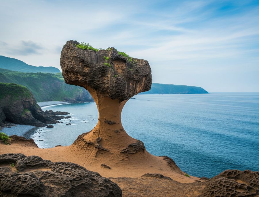 Nến Đá là một trong những khối đá nổi bật và được nhiều người yêu thích tại công viên địa chất Dã Liễu. 