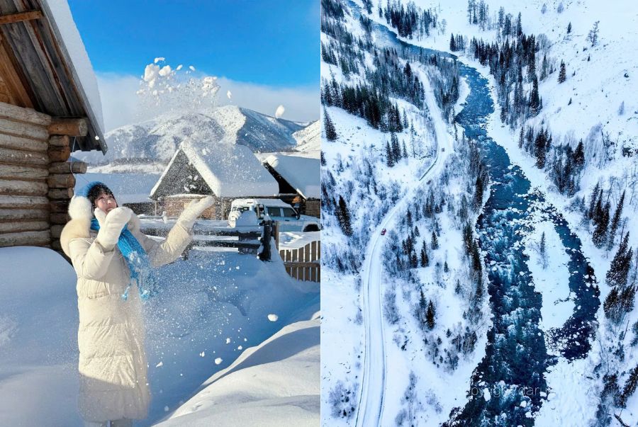 Khung cảnh tuyết trắng bao trùm khắp Tân Cương