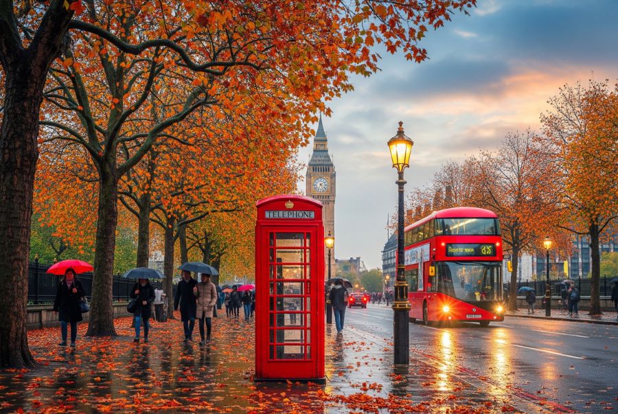 Những con đường được bao phủ bởi những hàng cây lá đỏ mộng mơ