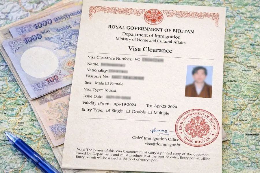 Visa Bhutan được cấp dưới dạng hình thức thư chấp thuận điện tử (visa clearance)