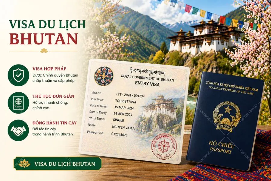 Visa du lịch Bhutan được cấp dưới dạng thư chấp thuận điện tử