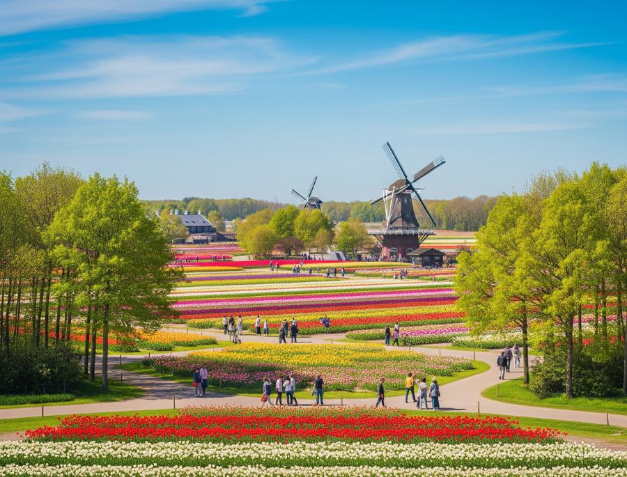 Trang trại hoa Tesselaar mỗi độ xuân về lại bừng sáng rực rỡ với hàng triệu bông tulip khoe sắc