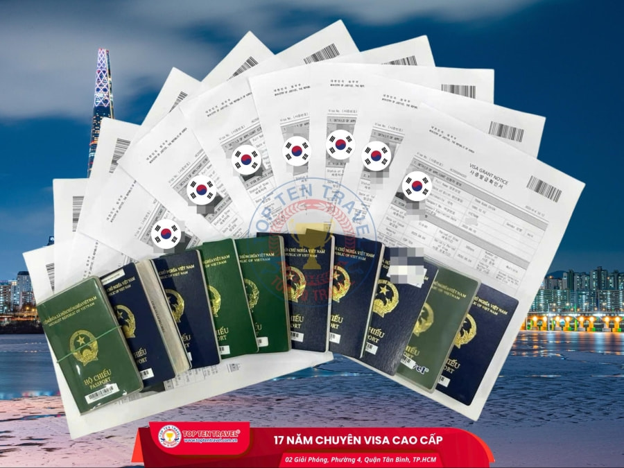 Những tấm visa đi Hàn thành công của các vị khách tại nhà Top Ten Travel