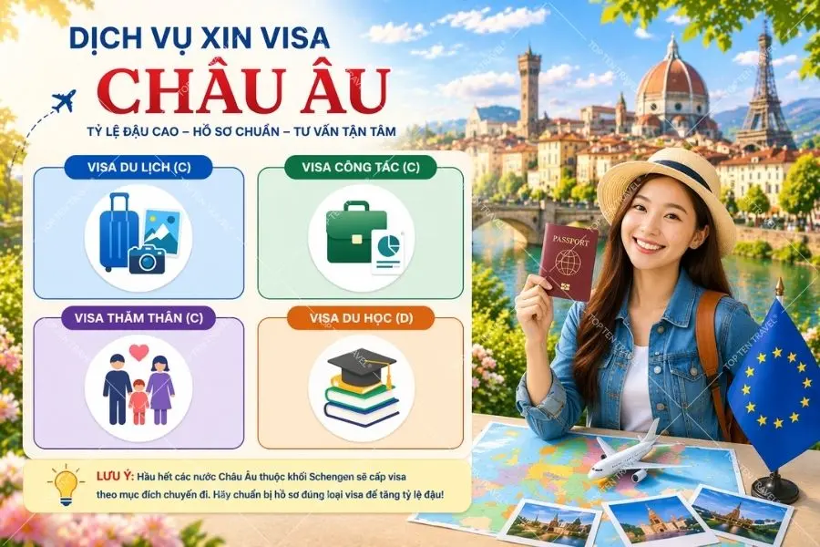 Một số loại visa Châu Âu phổ biến nhất hiện nay