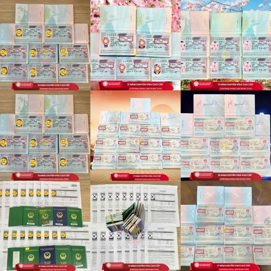 Những tấm visa thành công của các vị khách đã tin tưởng lựa chọn dịch vụ tại nhà Top Ten Travel